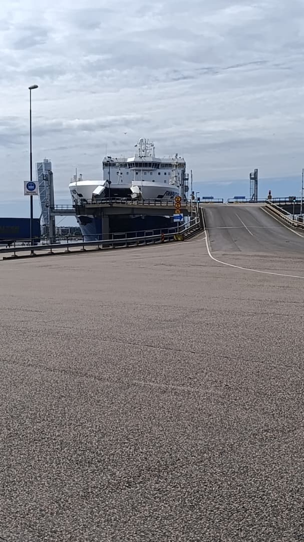 Finnlines Finnpartner ferry docked at a Ro-Ro terminal